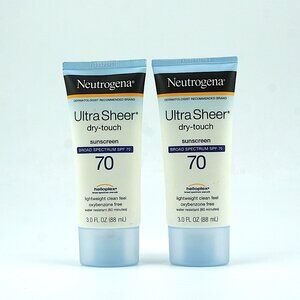 2x Neutrogena Ultra Sheer Dry-Touch Sunblock SPF 70 3oz NEW